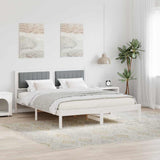 Bed Frame with Upholstered Headboard Light Grey 150 x 200 cm 878253