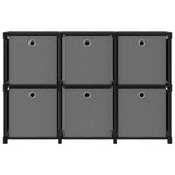 6-Cube Display Shelf with Boxes Black 103x30x72.5 cm Fabric 322607