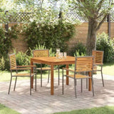 Garden Dining Set 5 pcs Grey Solid Acacia Wood 3365533