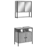 2 Piece Bathroom Furniture Set Grey Sonoma Engineered Wood 3214658
