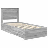 Bed Frame with Drawer with Headboard Manual Engineered Wood 3410371