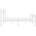 ZNTS Metal Bed Frame without Mattress with Footboard White 193x203cm 372350