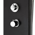 ZNTS Shower Panel Unit Aluminium 20x44x130 cm Black 142996