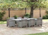 Garden Dining Set 9 pcs Light Grey Polypropylene 3378590