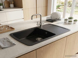 Kitchen Sink Single Basin Granite 78 x 50 x 31 cm Graphite 42053745