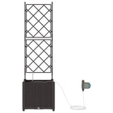 Garden Planter Brown 40 x 40 x 142 cm Plastic 42002826