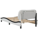 Bed Frame with LED without Mattress "Hvar" White and Black 80x200 cm 3213898