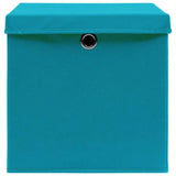 Storage Boxes with Covers 10 pcs 28x28x28 cm Baby Blue 325234