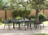 Garden Dining Set 7 pcs Anthracite Powder-coated Steel 3378812