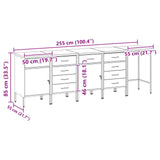 Work Cabinet Set with Drawer with Storage 5 pcs Black and Grey 3321394