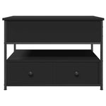 ZNTS Coffee Table Black 70x50x50 cm Engineered Wood and Metal 845381
