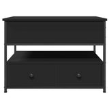 ZNTS Coffee Table Black 70x50x50 cm Engineered Wood and Metal 845381