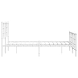 Metal Bed Frame without Mattress with Footboard White 120x200cm 355626