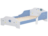 Toddler Bed Frame, Kids Bedroom Furniture for Boys Girls with Safe Guardrails, Low Junior Blue T3398P347667