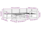 Outdoor Sofa Set 5 pcs White 59 x 59 x 37 cm Solid Acacia Wood 3387583