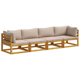 Sofa Set 4 pcs Natural Solid Acacia Wood 3417222