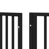 Dog Gate with Door Foldable 6 Panels Black 480 cm Poplar Wood 3155573