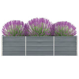 Garden Raised Bed Galvanised Steel 240x40x45 cm Grey 47044