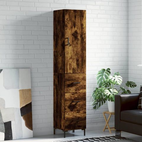 Highboard Smoked Oak 34.5x34x180 cm Engineered Wood 3198854