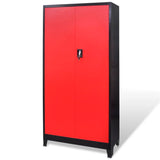 Tool Cabinet with Tool Chest Steel 90x40x180 cm Red and Black 3054555