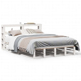 Bed Frame without Mattress White 140x200 cm Solid Wood Pine 3306496
