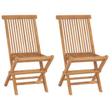 Garden Chair Set of 2 Natural Teak Solid Teak Wood Standard 315441