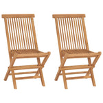 ZNTS Folding Garden Chairs 2 pcs Solid Teak Wood 315441