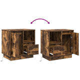Bedside Cabinet with Drawer 2 pcs Smoked Oak 50 x 34.5 x 50 cm 869587