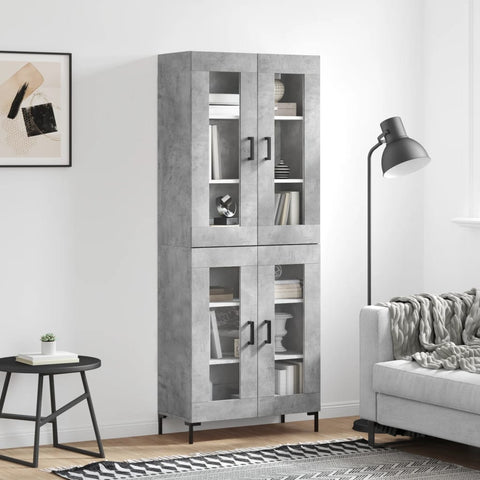 Highboard Concrete Grey 69.5x34x180 cm Engineered Wood 3198277