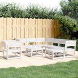 8 Piece Garden Lounge Set White Solid Wood Pine 3216941