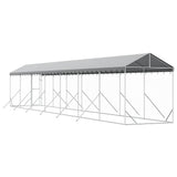 Outdoor Dog Kennel with Roof Silver 2x14x2.5 m Galvanised Steel 3190485