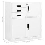 Office Cabinet White 90x40x102 cm Steel 336405