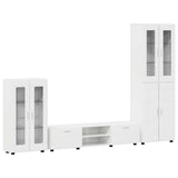 TV Cabinet Set FLORIN 3 pcs High Gloss White Engineered Wood 3397978