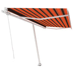 ZNTS Freestanding Manual Retractable Awning 400x300 cm Orange/Brown 3069540