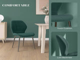 Set of Four Flannel Relaxed Tub Dining Chairs - Green T3398P340964
