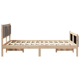 Bed Frame with Headboard Taupe 135 x 190 cm Fabric 878342