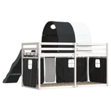 Bunk Bed without Mattress with Slide White and Black 90x190 cm Single 3284155