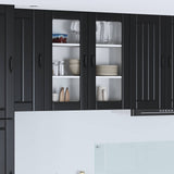 Wall Glass Cabinet LUCCA Black 80 x 31 x 80 cm Engineered Wood 885066