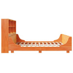 ZNTS Bookcase Bed without Mattress Wax Brown 200x200 cm Solid Wood 3323796