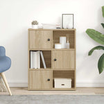 ZNTS Bookcase Sonoma Oak 60x24x76.5 cm Engineered Wood 860384