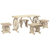 Garden Dining Set Natural wood Solid fir wood Standard Durable 3207139