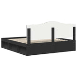 Bed Frame with Headboard Black 180 x 200 cm Solid Pine Wood 3413273