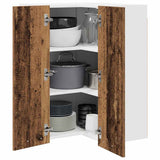Hanging Cabinet with Storage Old Wood and White 57 x 57 x 80 cm 884296