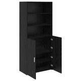 Highboard Black Oak 80 x 42.5 x 185 cm Engineered Wood 3402634
