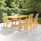 ZNTS 5 Piece Garden Dining Set Solid Teak Wood 3059597