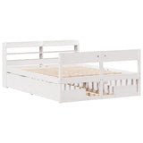 Bed Frame without Mattress White 140x190 cm Solid Wood Pine 3307135