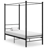 Bed Frame Black Powder-coated metal Single Durable Bed Frame 325051
