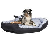 Reversible & Washable Dog Cushion Grey and Black 150x120x25 cm 171210