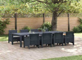 Garden Dining Set 9 pcs Anthracite Polypropylene 3378734