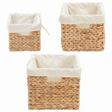 Storage Baskets 3 pcs Natural 35 x 30 x 25 cm Water hyacinth 42020144